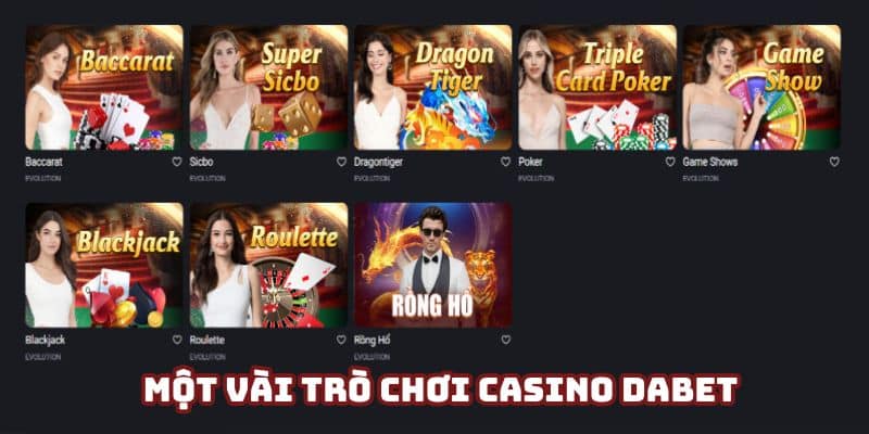 Hệ thống trò chơi đa dạng tại DABET để khách hàng lựa chọn
